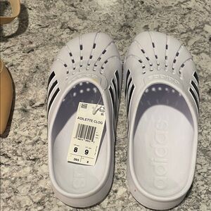 Adidas White Adilette Clogs